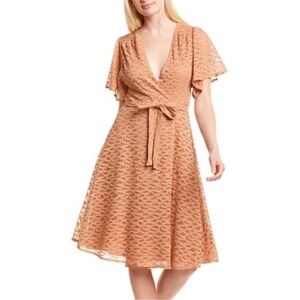 FRNCH Lace Wrap Dress In Dusty‎ Rose Size M